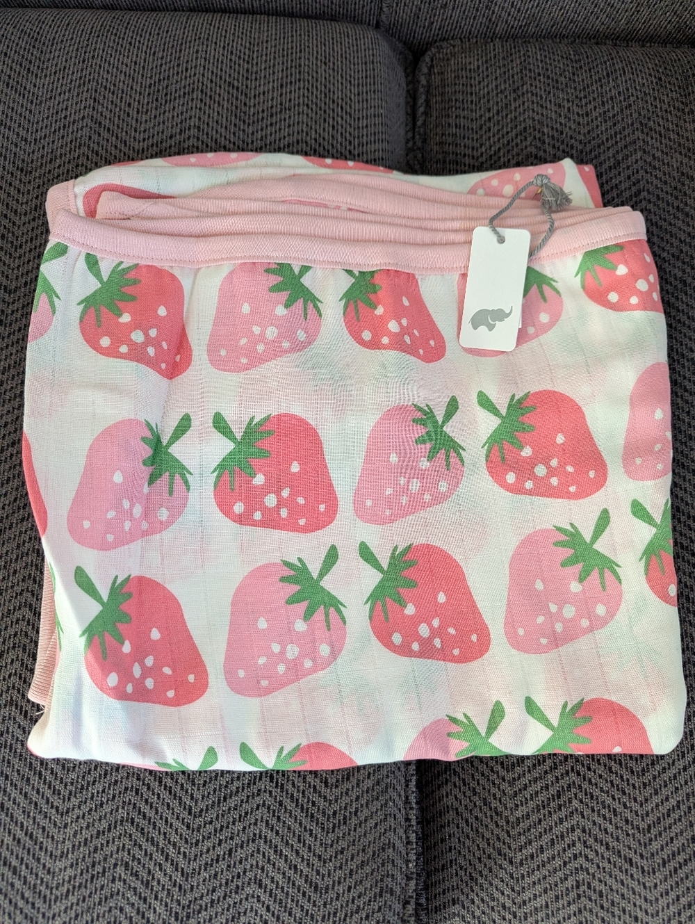 Monica And Andy Organic Cotton Muslin Strawberry Jam Blanket